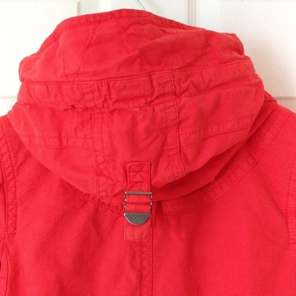 Gap Lightweight Zip & Button Front Hooded Utility Cargo Jacket Hot Coral Pink XS - Picture 14 of 16
